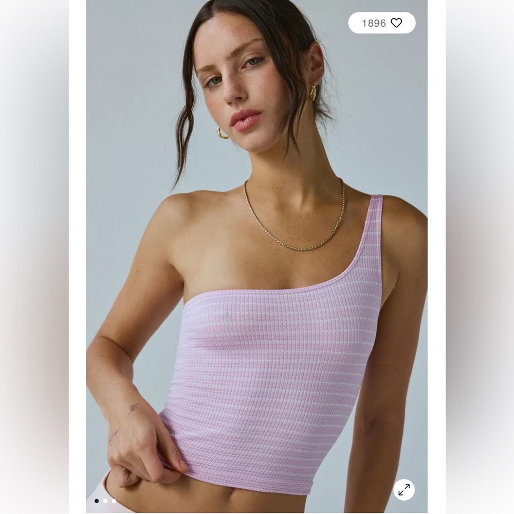 Brand New Out From Under Liv One-Shoulder Textured Seamless Knit Top XXS/XS